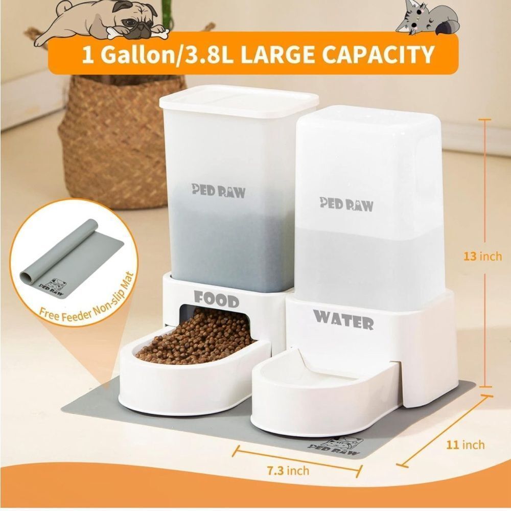 PED PAW Dogs and Cats Automatic Feeder and Water Set - Picture 1 of 7
